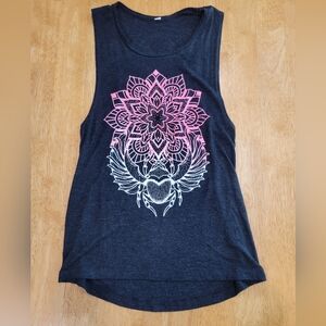 Charcoal Sleeveless Graphic Muscle Tee